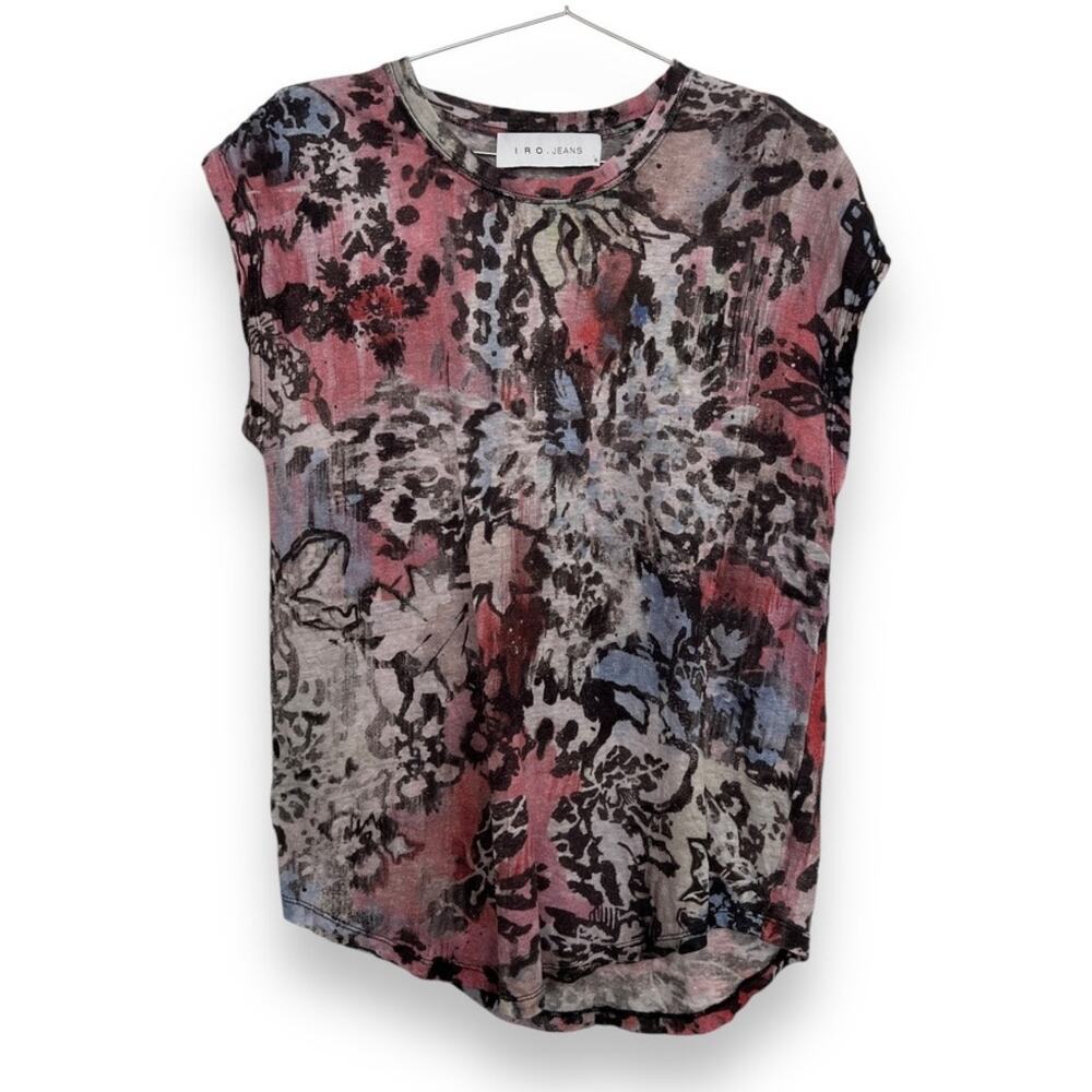 IRO. Jeans‎ Taja Cap Sleeve 100% Linen Scoop Neck Blouse Art to Wear Women's S